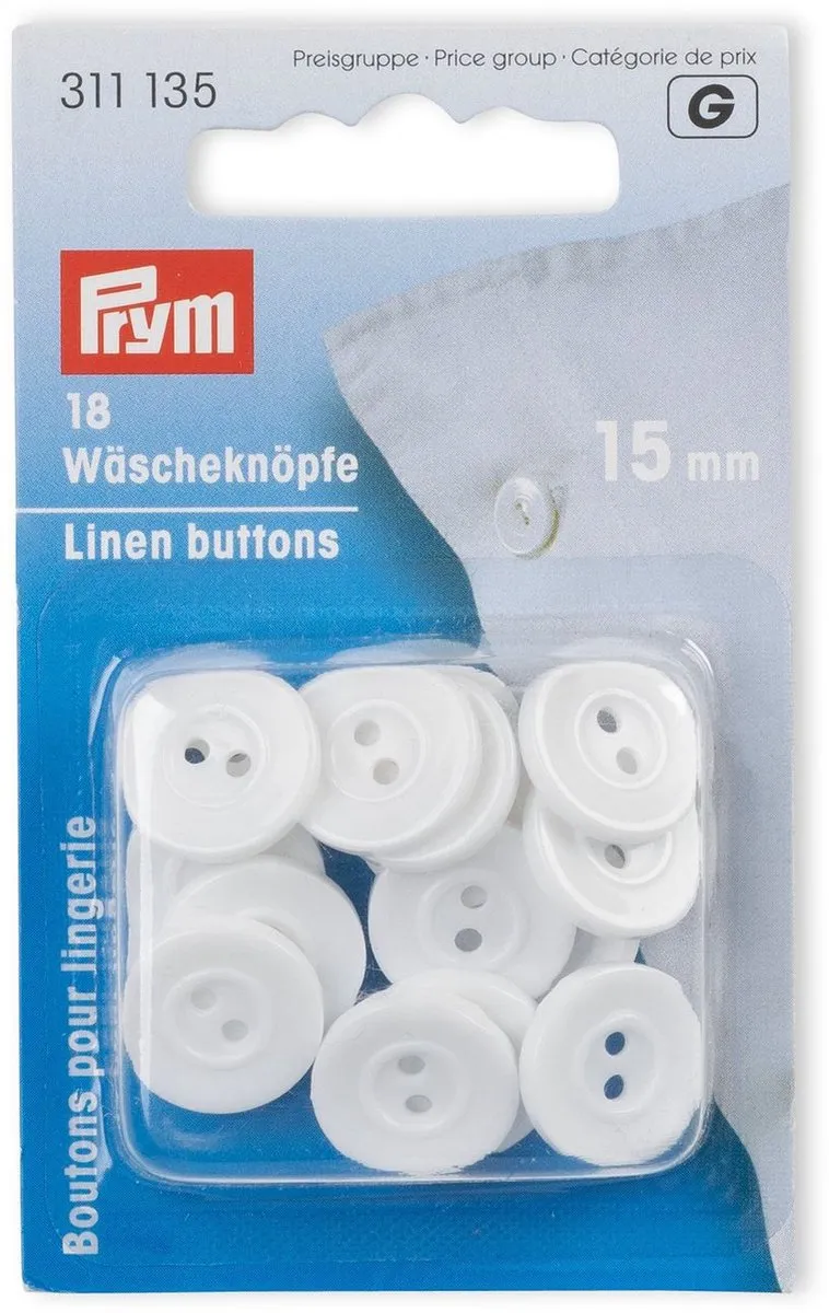 Prym Linnen Knopen Kunststof 15mm