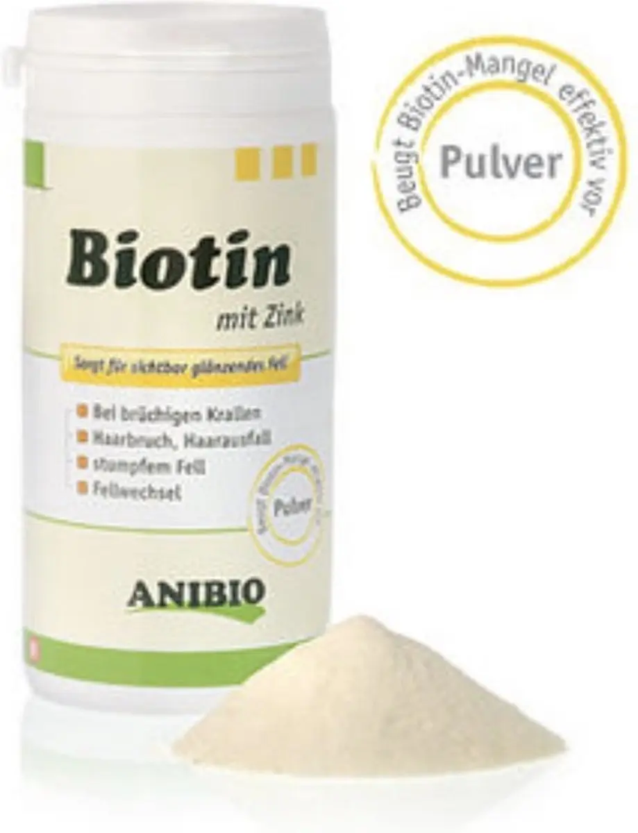 anibio biotine met zink voor de huid voor hond en kat 260 gr.