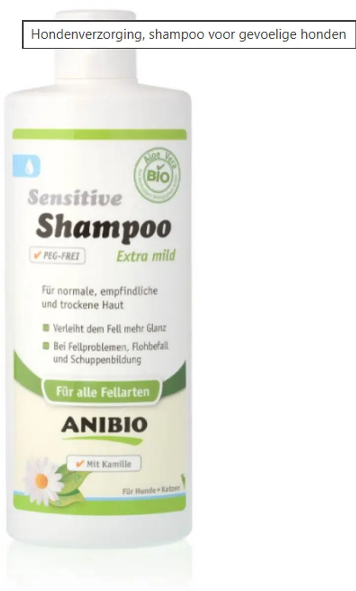 Anibio sensitive shampoo extra mild voor honden en katten 250ml