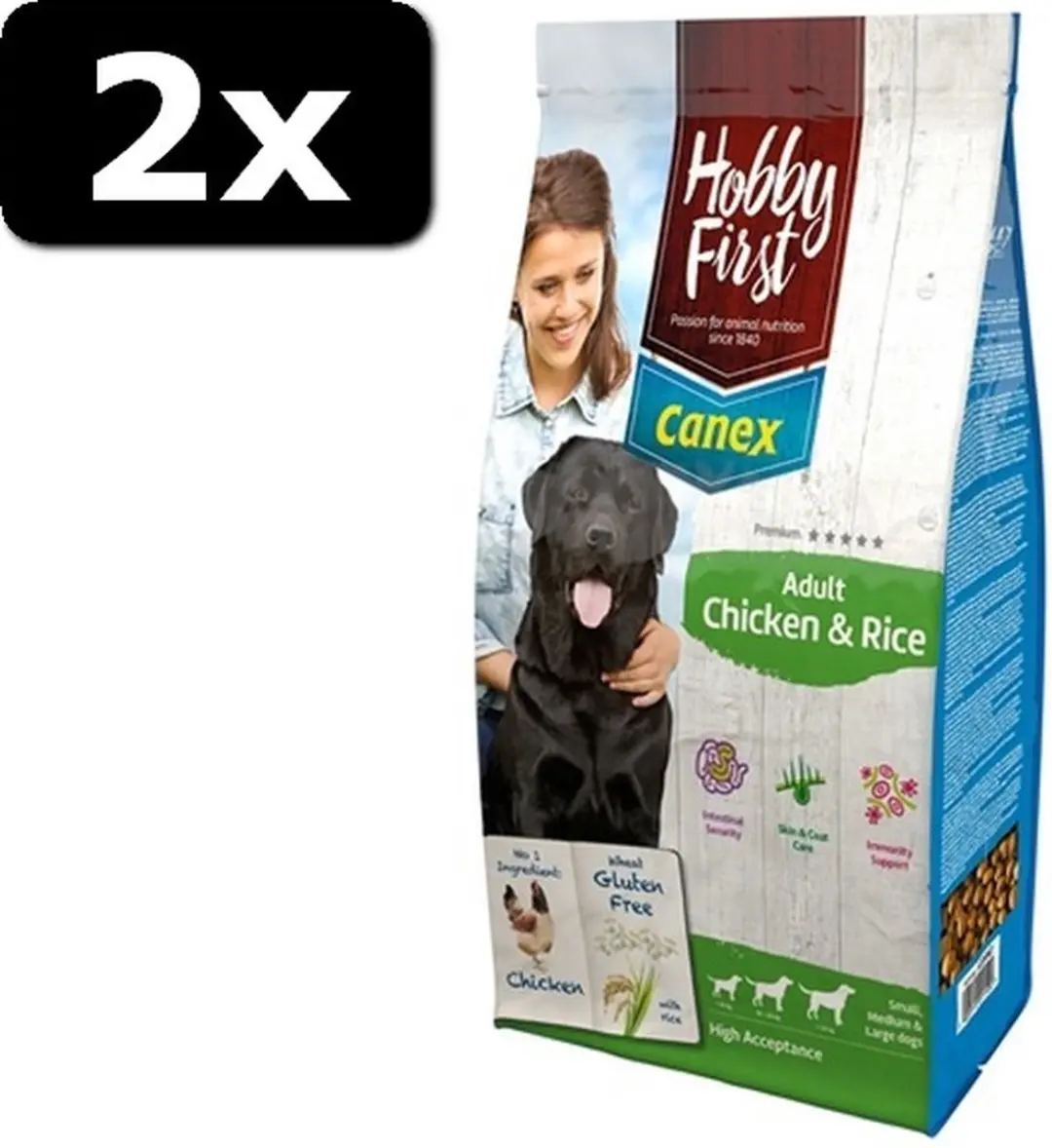 2x CANEX ADULT CHICKEN/RICE 12KG