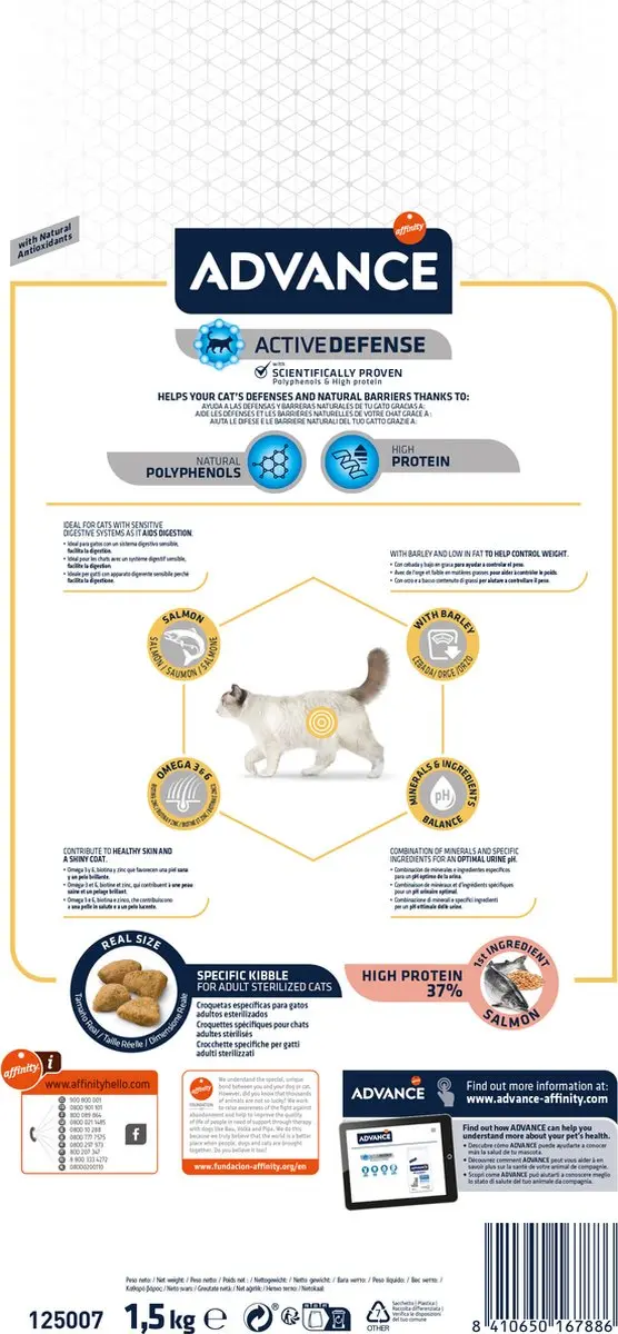 Advance Sterilized Sensitive Kattenvoer Zalm - 1,5kg - afbeelding 2 van 6