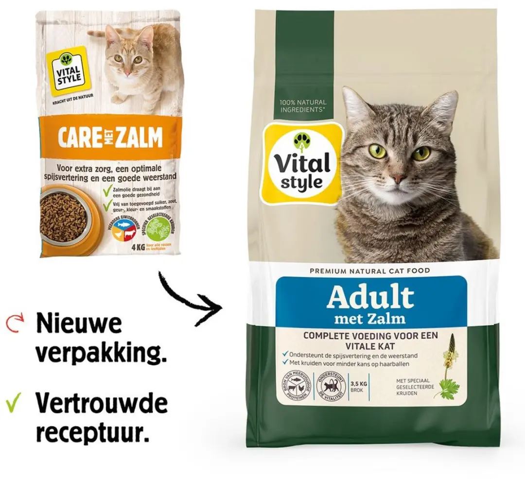 VITALstyle Adult Zalm Kattenbrokken - 10 kg - afbeelding 5 van 5
