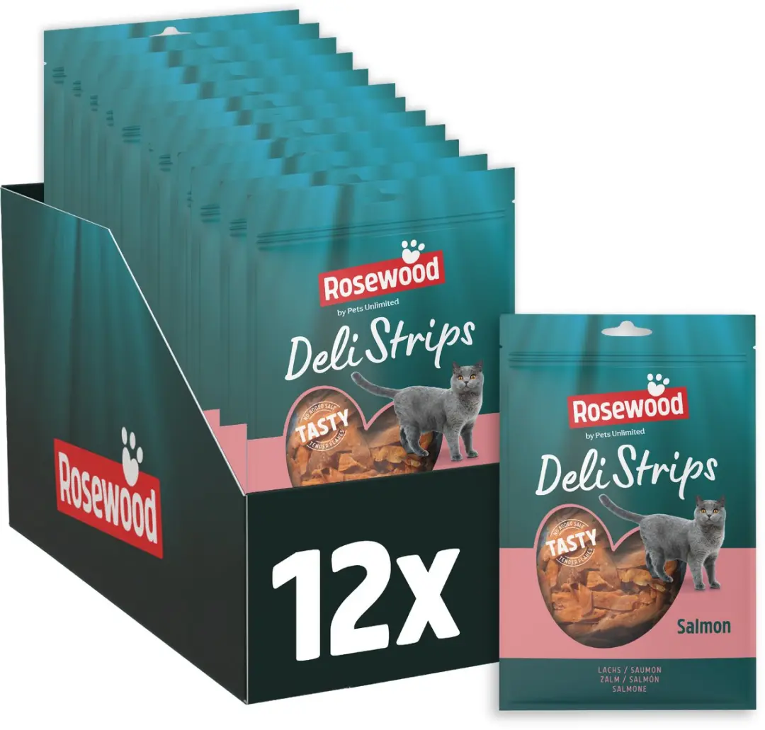 Rosewood Deli Strips Kattensnack Zalm 12 x 40 g