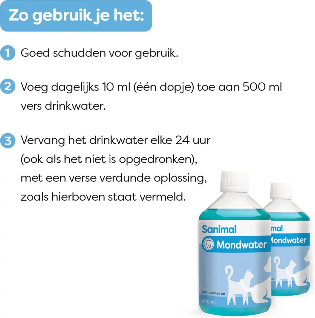 Sanimal Dental Care Mondwater 500ml - afbeelding 3 van 6
