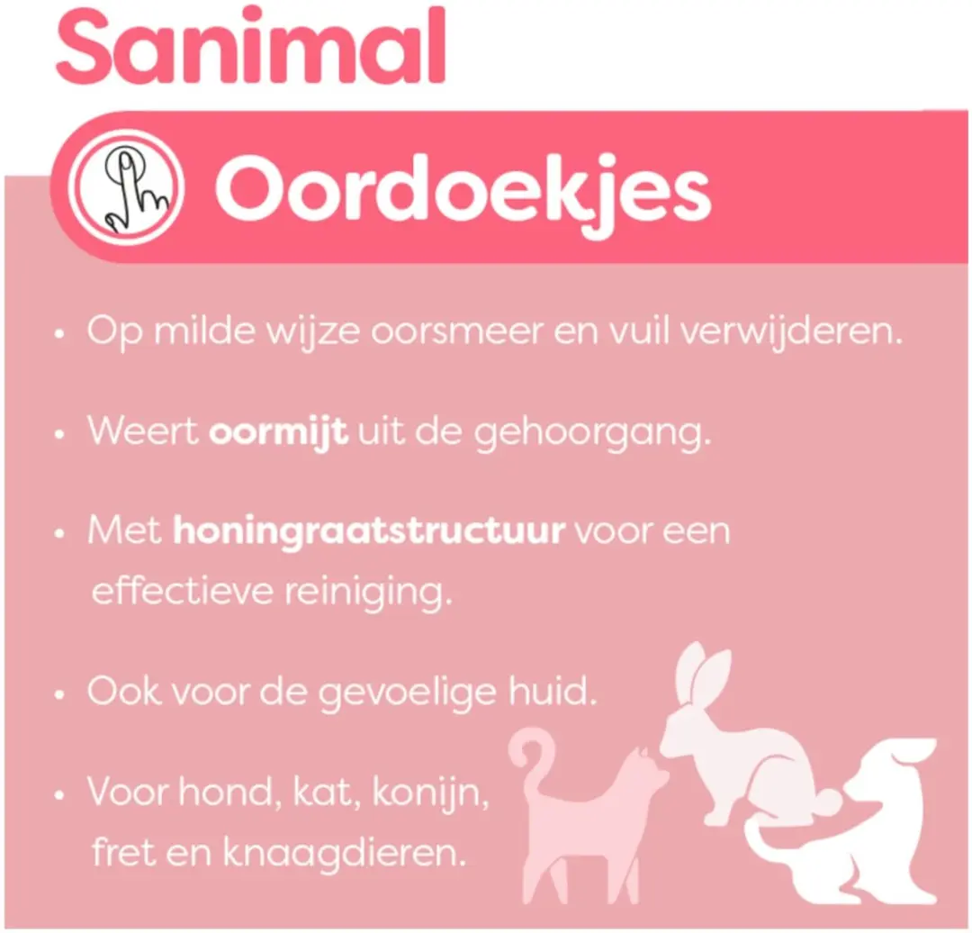 Sanimal Oordoekjes Hond - 100 stuks - afbeelding 2 van 6
