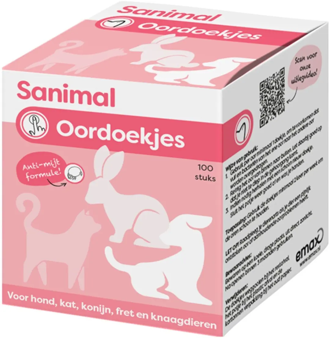Sanimal Oordoekjes Hond - 100 stuks - afbeelding 4 van 6