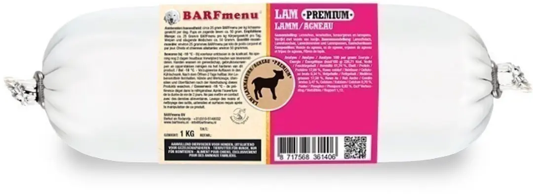Barfmenu lam premium hondenvoer