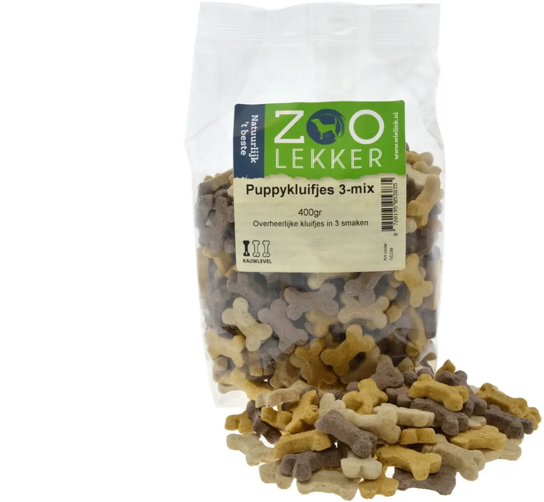 Zoolekker Puppykluifjes 3-mix 400 gram
