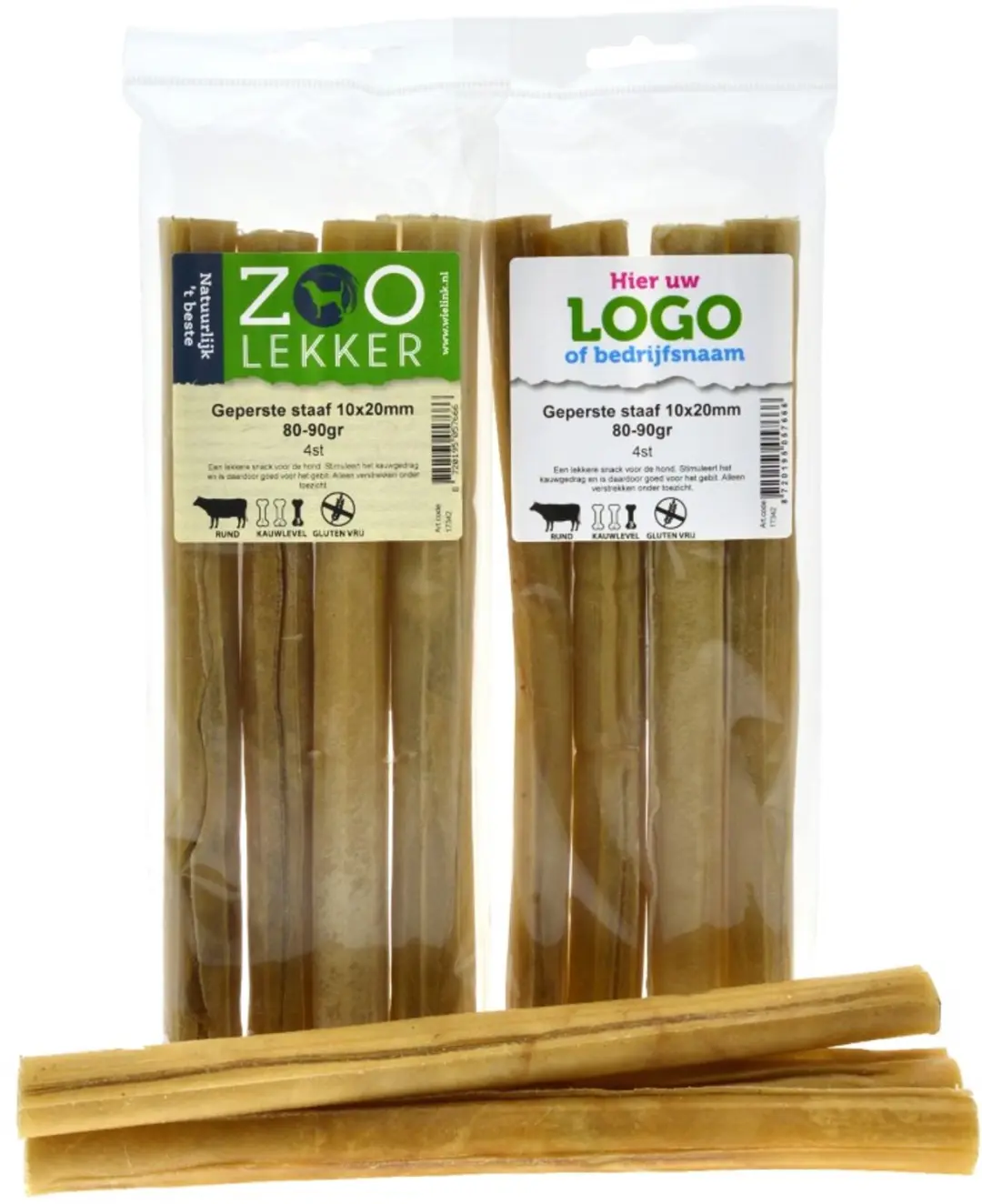 Zoolekker Geperste buffelhuid staaf Ø20 mm 80-90 g