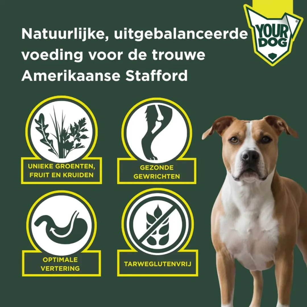 Yourdog Amerikaanse Stafford Volwassen Hondenbrokken 12kg - afbeelding 3 van 4