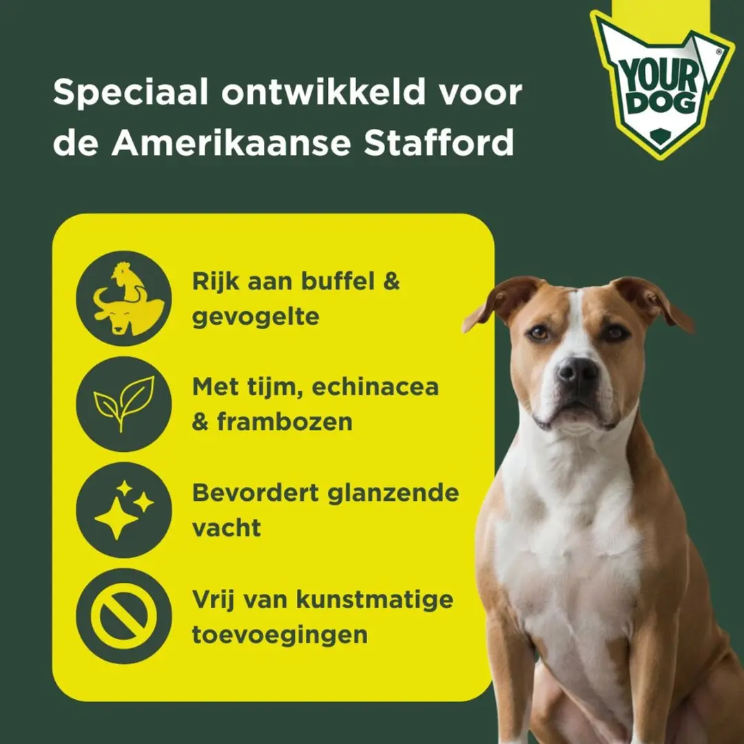 Yourdog Amerikaanse Stafford Volwassen Hondenbrokken 12kg - afbeelding 2 van 4