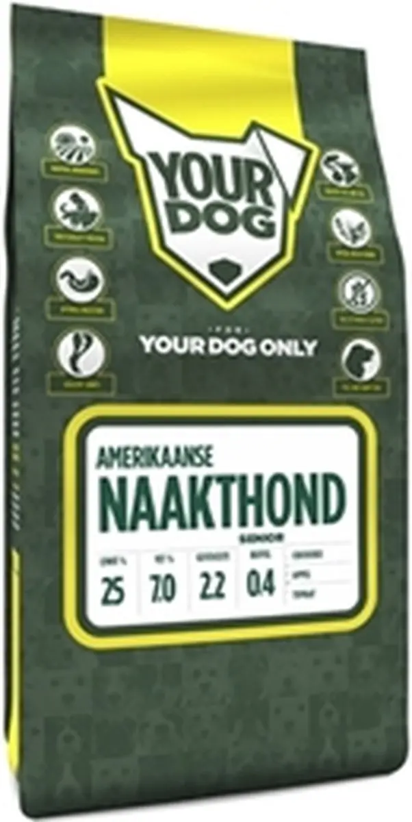 Yourdog Amerikaanse Naakthond Senior Hondenbrokken - 12 kg - afbeelding 2 van 2