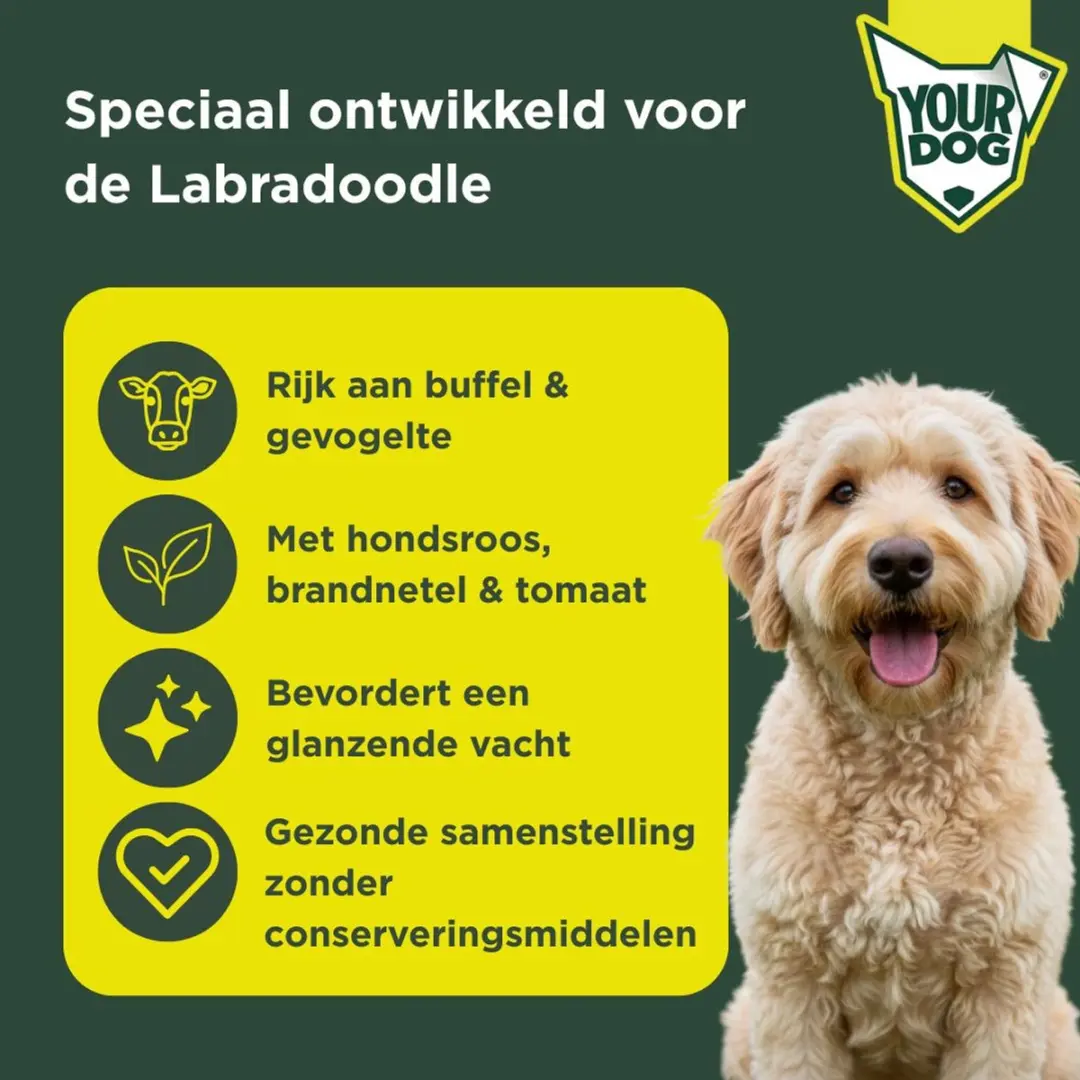 Yourdog Labradoodle Hondenbrokken Volwassen - 12kg - afbeelding 2 van 4