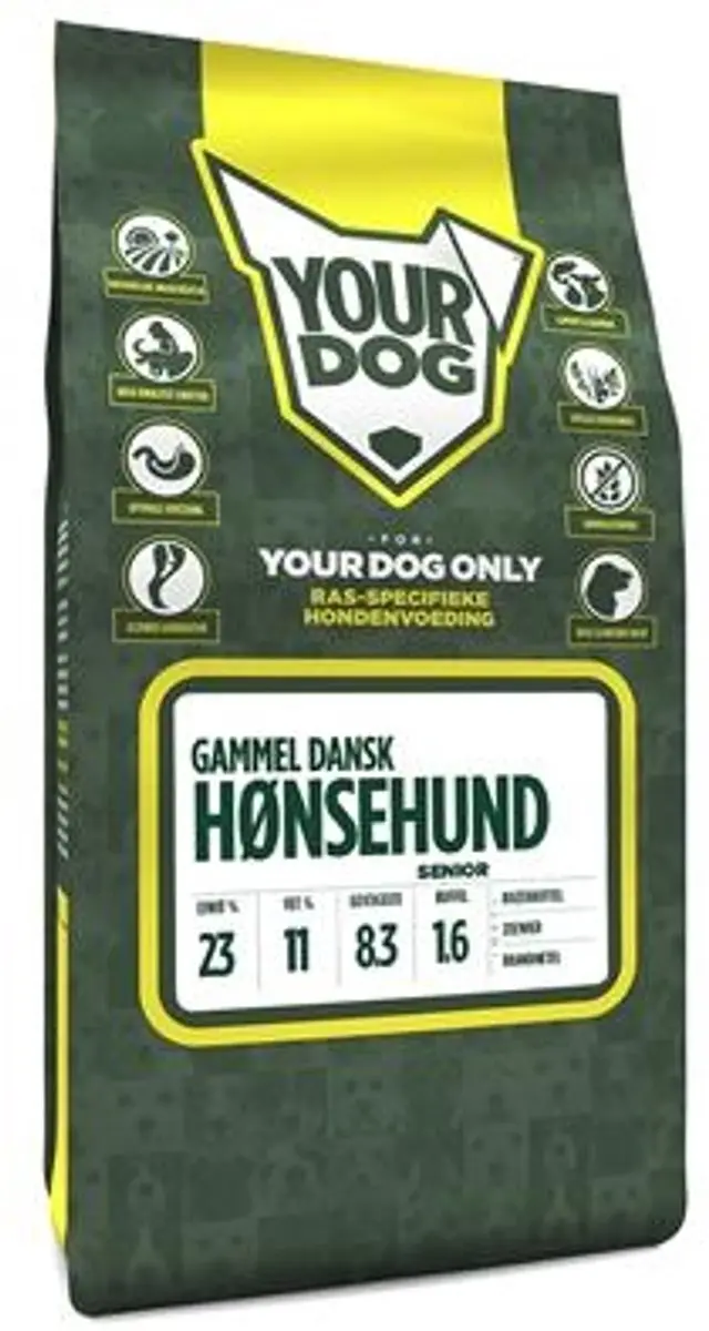 Yourdog Gammel Dansk Hønsehund Senior Hondenbrokken - 12 kg - afbeelding 2 van 2