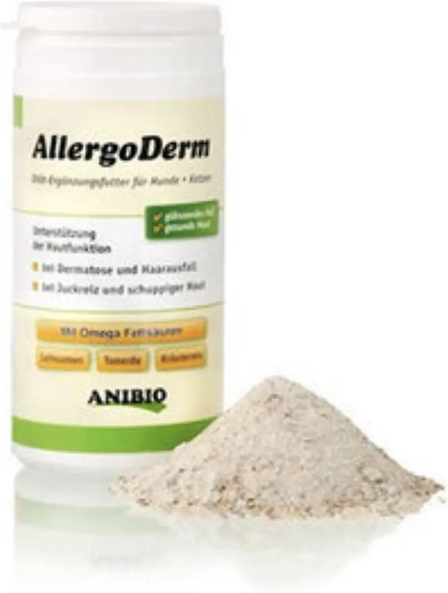 Anibio AllergoDerm ondersteund huidfunctie voor honden en katten 150g