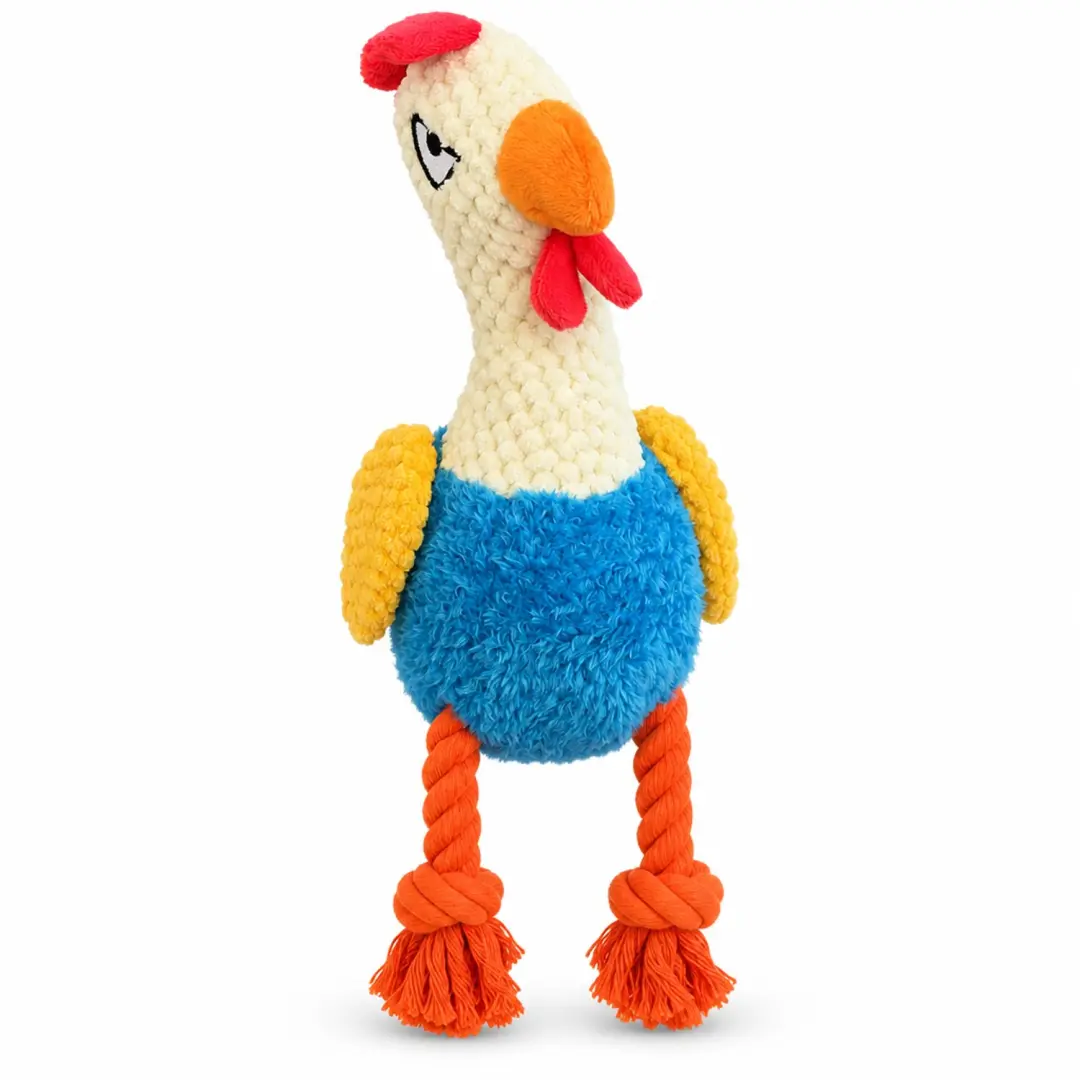 Animal King Hondenknuffel Kip met Flostouw