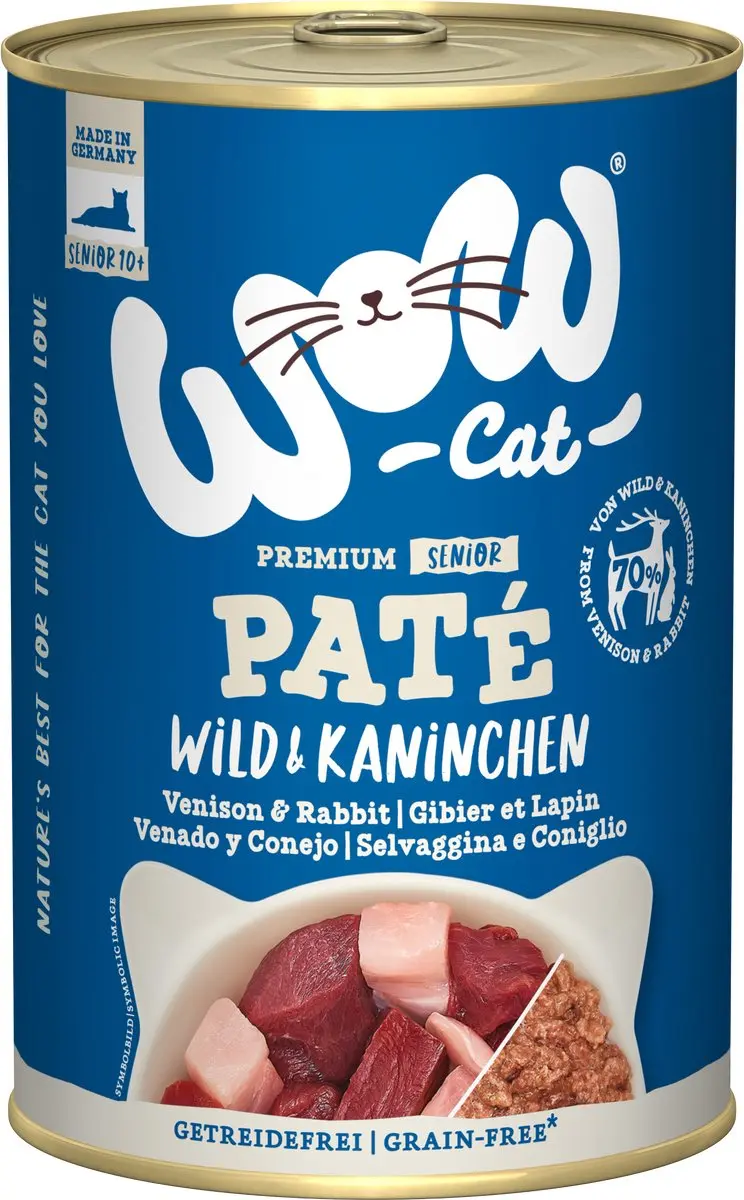 WOW Cat Senior Natvoer Wild & Konijn 6x400g