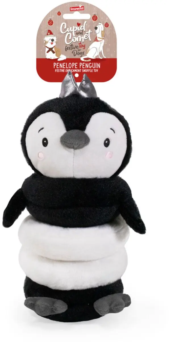 Rosewood Cupid & Comet Pinguin Hondenspeelgoed Kerst - afbeelding 2 van 2