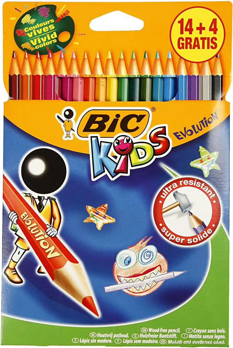 Creativ Company Bic Kids Ecolutions Evolution Kleurpotlood - 18 Stuks