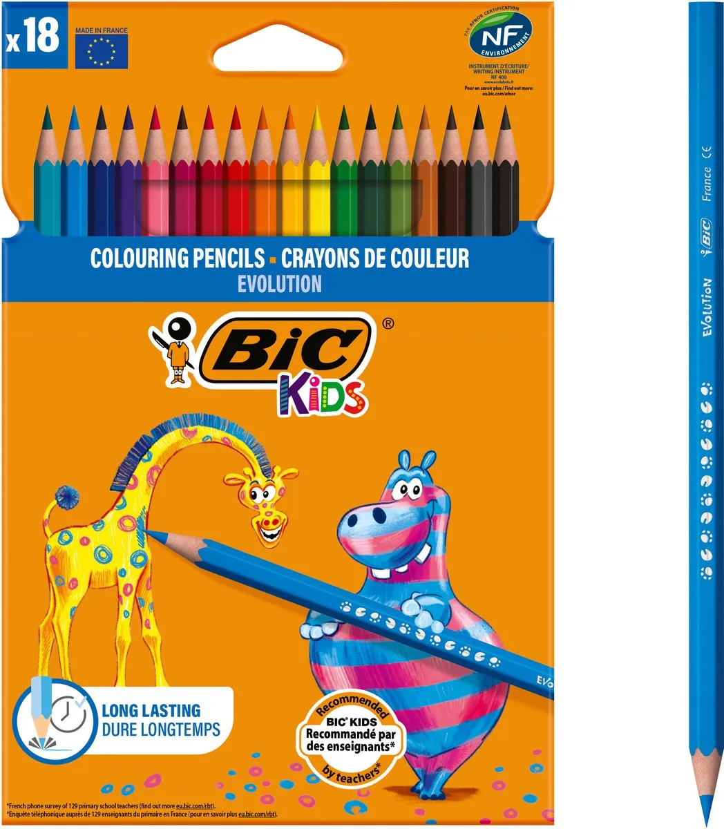 Creativ Company Bic Kids Ecolutions Evolution Kleurpotlood - 18 Stuks