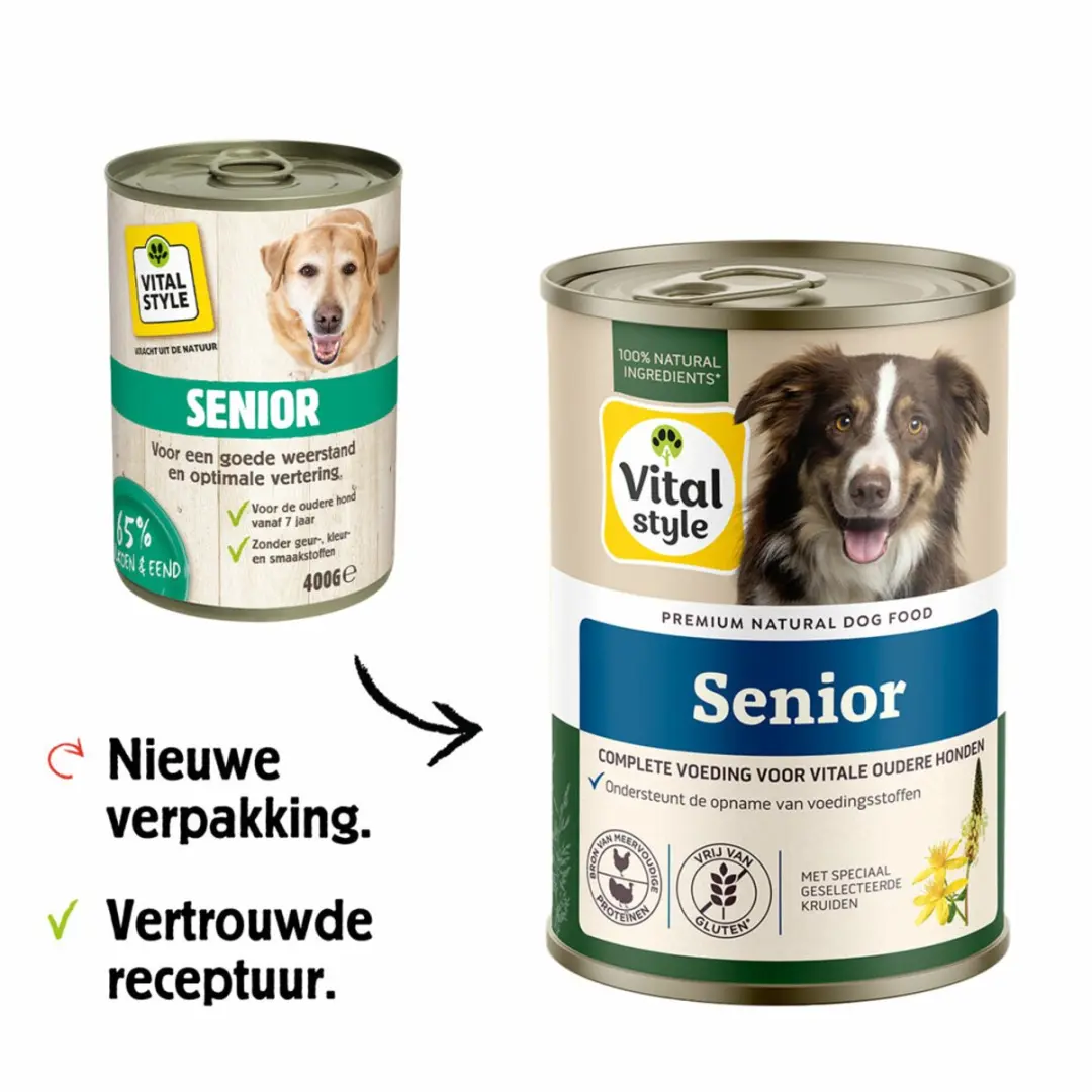 VITALstyle Hondenvoer Blik Senior - 400g - 6x - afbeelding 6 van 6