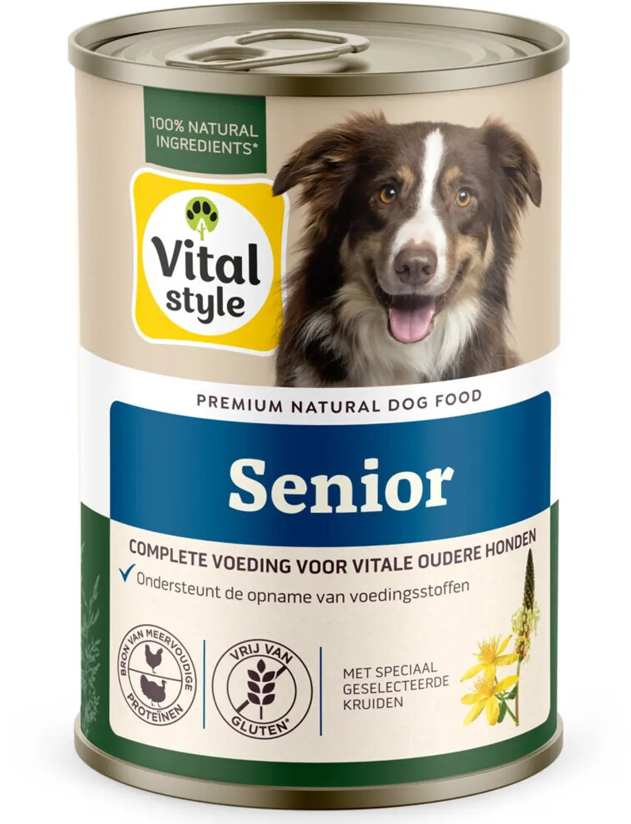 VITALstyle Hondenvoer Blik Senior - 400g - 6x - afbeelding 4 van 6