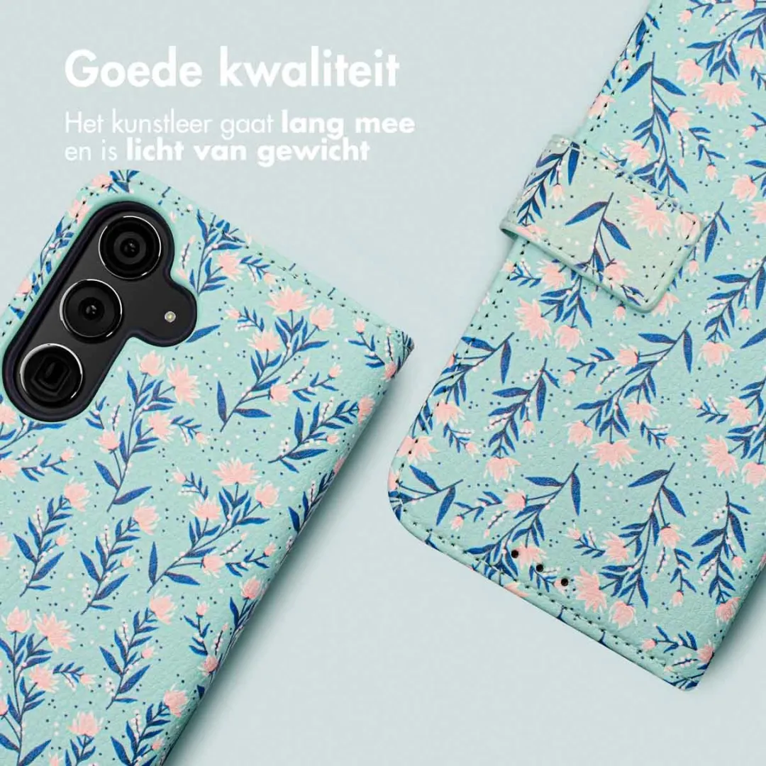 Imoshion Hoesje Samsung Galaxy S24 Plus - Blue Flowers - 3 Pasjes