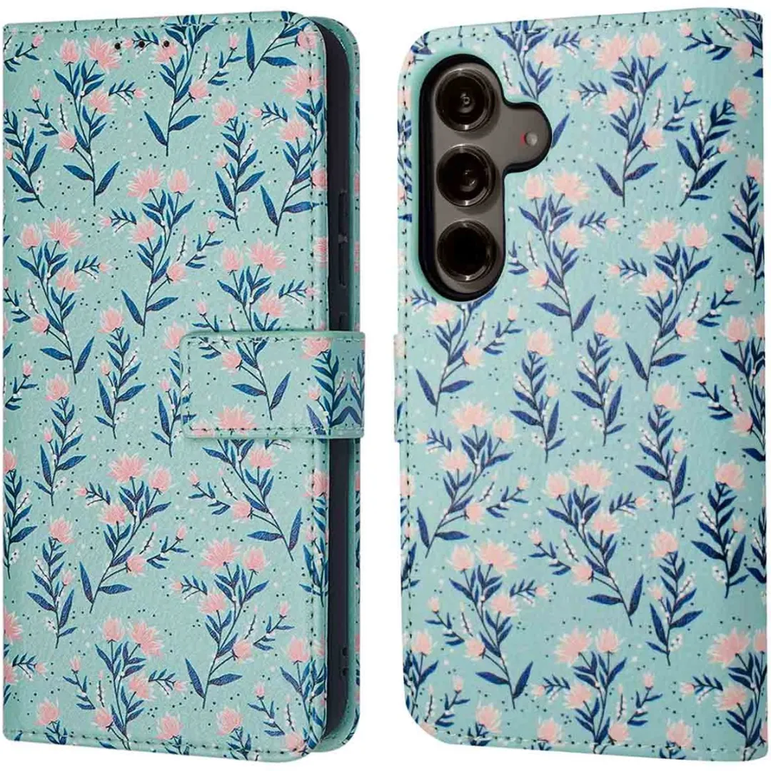 Imoshion Hoesje Samsung Galaxy S24 Plus - Blue Flowers - 3 Pasjes
