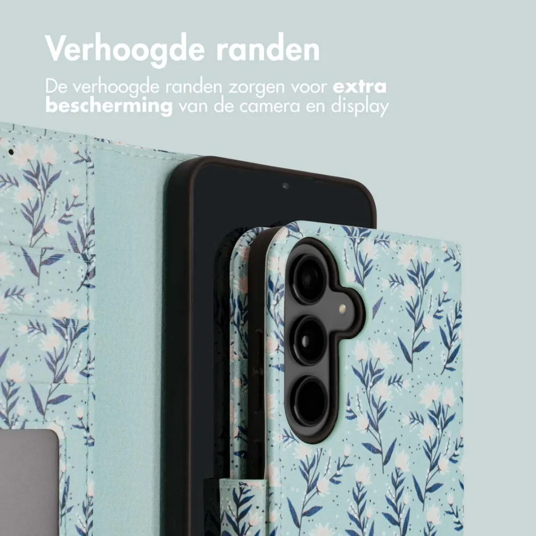 Imoshion Hoesje Samsung Galaxy S24 Plus - Blue Flowers - 3 Pasjes - afbeelding 6 van 6