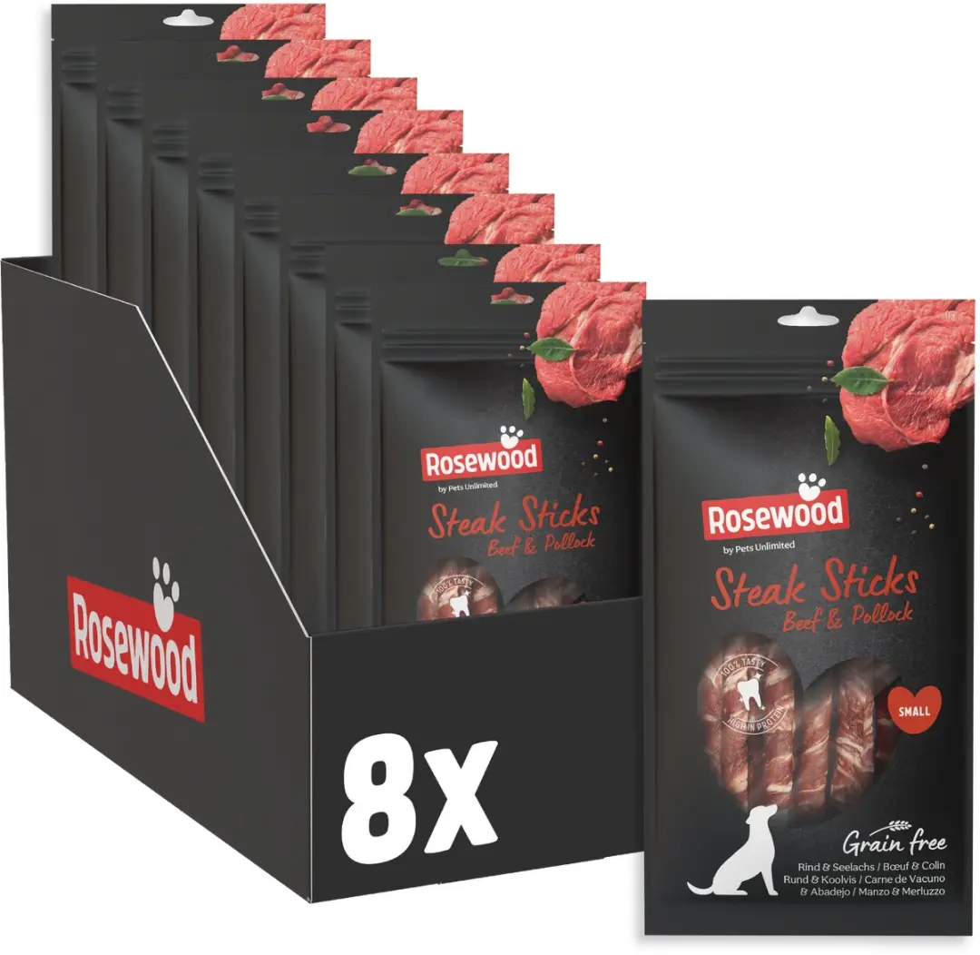 Rosewood Steak Sticks Rund en Koolvis Small