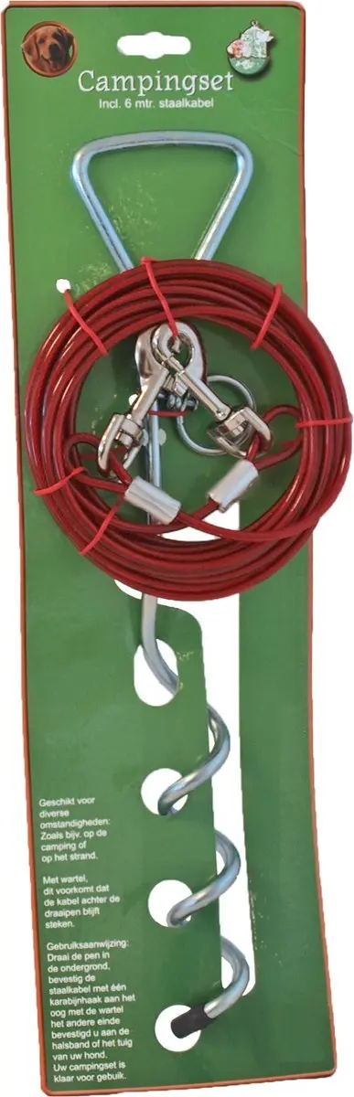 Boon Campingset Draaipen 40cm met 6m Staalkabel