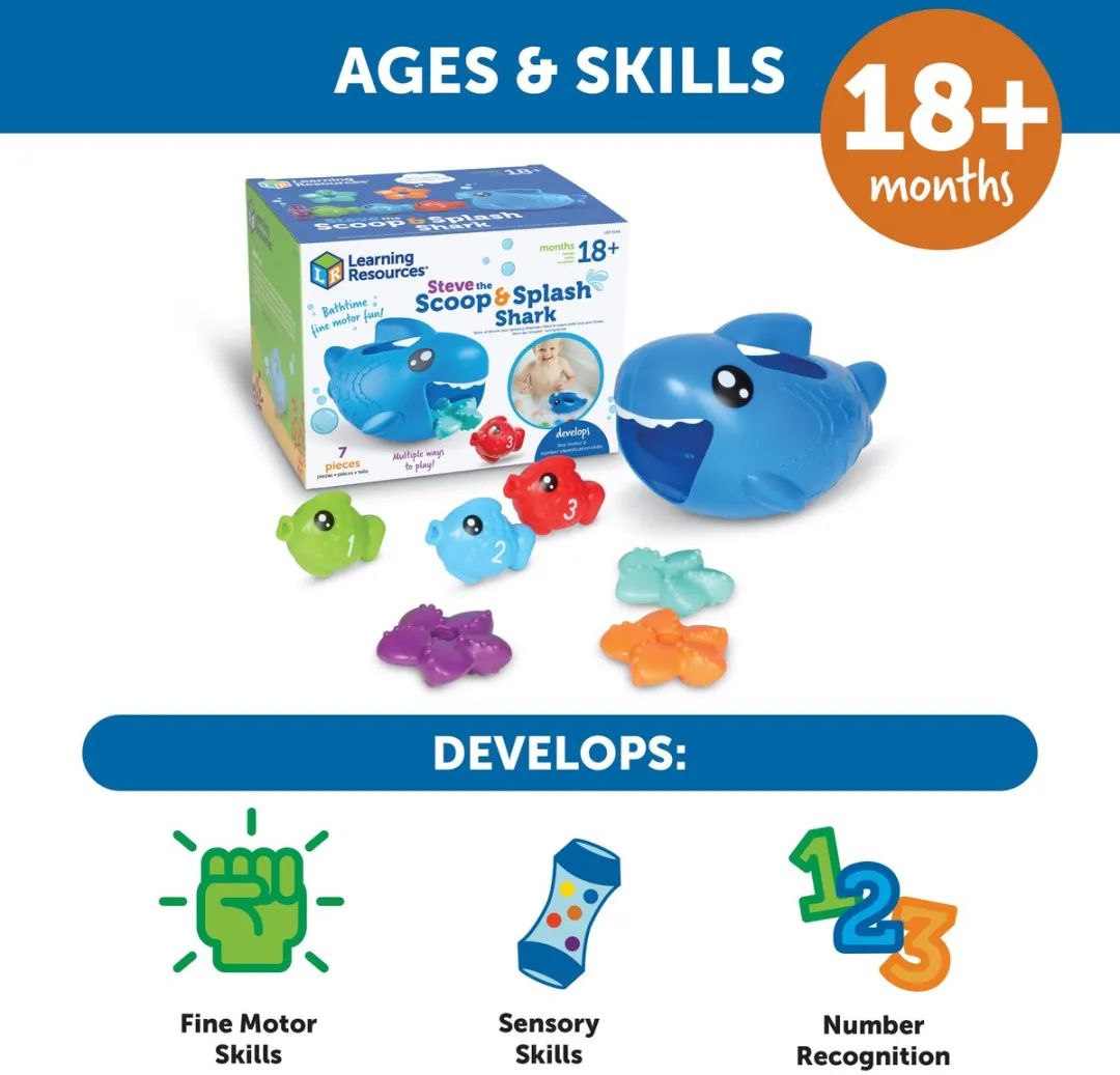Learning Resources Steve the Scoop & Splash Shark Badspeelgoed - Multicolor