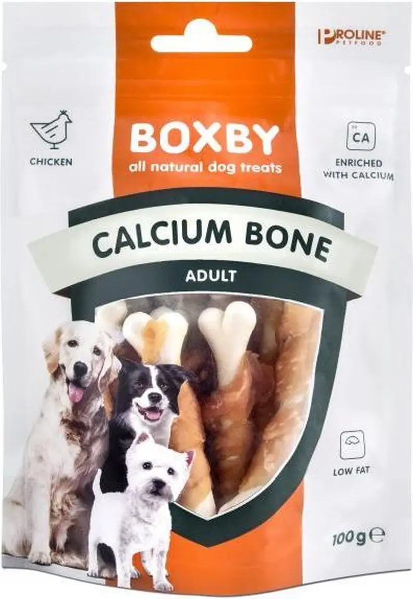 Proline Boxby Calcium Bone Hondensnacks - Kip - 3x100g - afbeelding 6 van 6