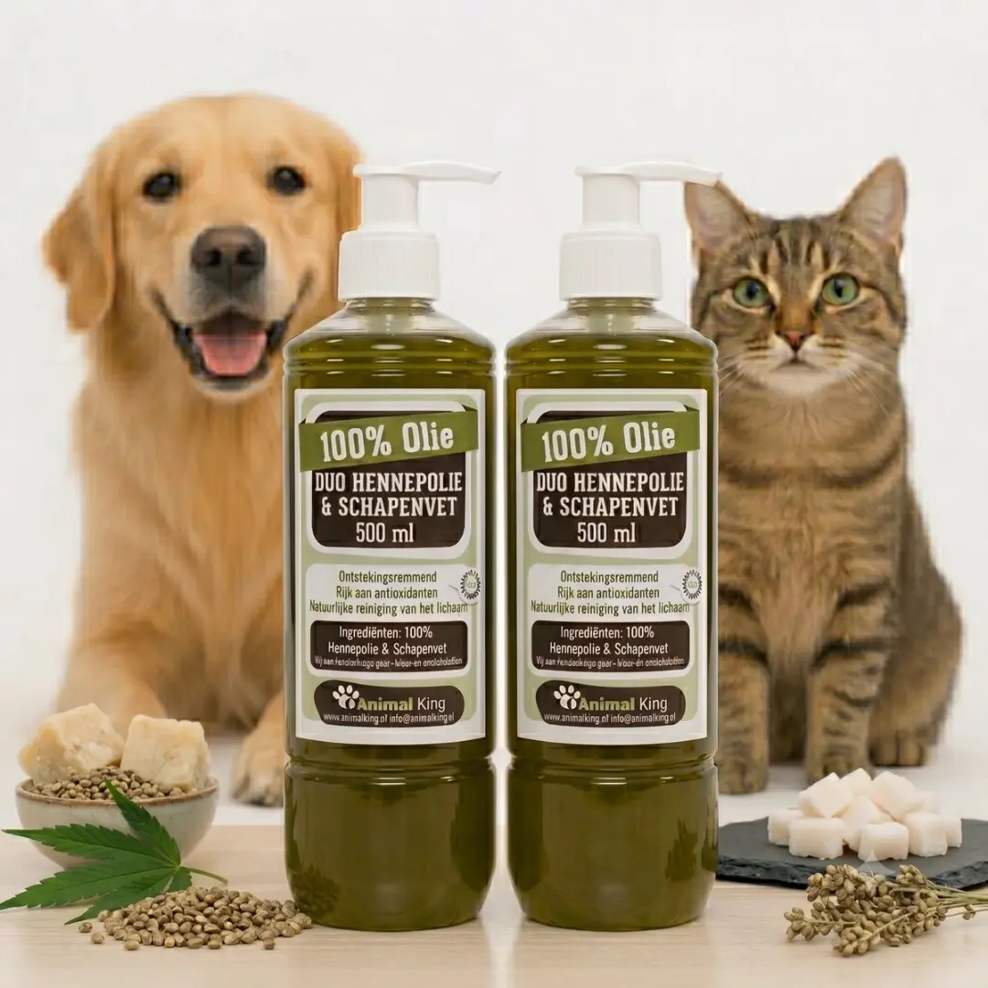 Schapenvet Hennepzaadolie voor Honden en Katten Verbetert de Spijsvertering