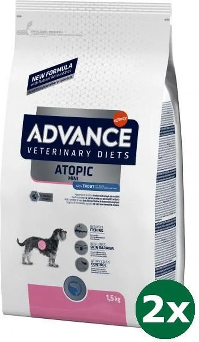 2x1,5 kg Advance veterinary diet dog atopic mini hondenvoer