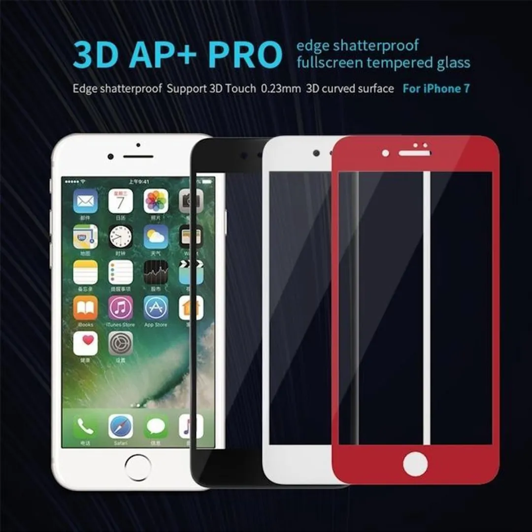 Nillkin 3D AP+ PRO Glasbeschermer iPhone 7/8 - Rood - afbeelding 3 van 6