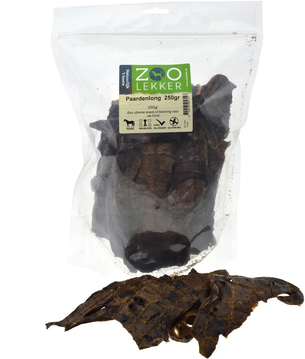Zoolekker Paardenlong hondensnack 250g