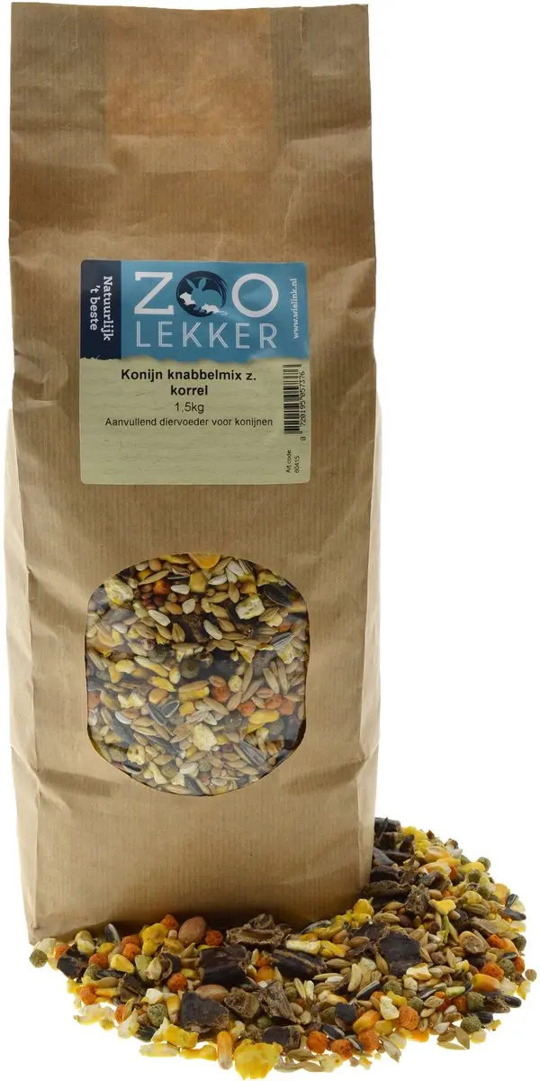 Zoolekker Konijn knabbelmix zonder korrel 1,5KG