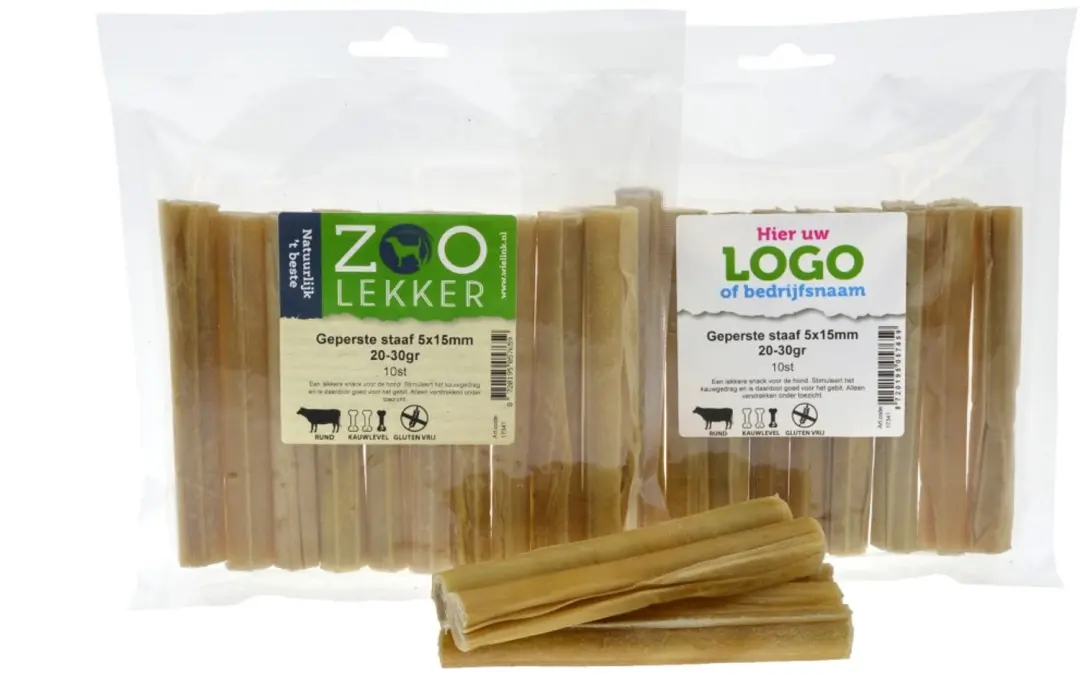 Zoolekker Geperste buffelhuid staaf Ø15 mm 20-30 g