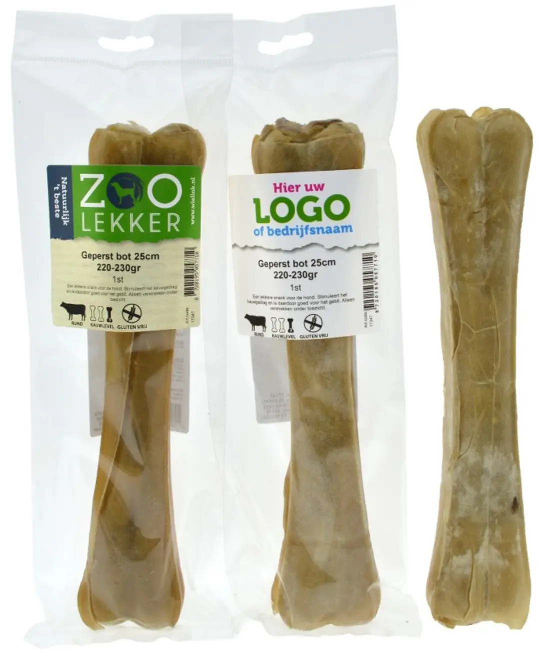 Zoolekker Geperst Bot hondensnack van buffelhuid 25 cm