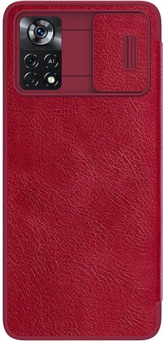 Nillkin Qin Pro Hoesje - Xiaomi Poco X4 Pro 5G - Rood - afbeelding 2 van 3