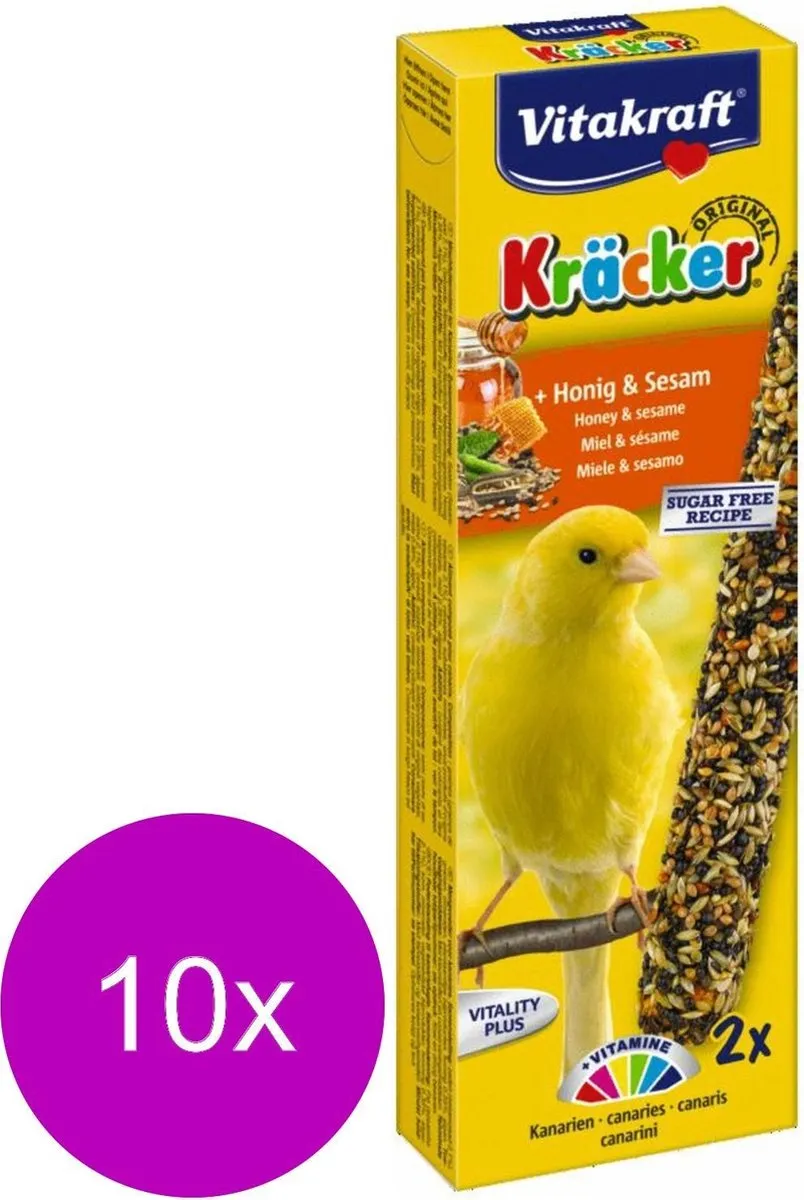 Vitakraft Kanarie Kracker Honing 2-in-1 - 10 Stuks