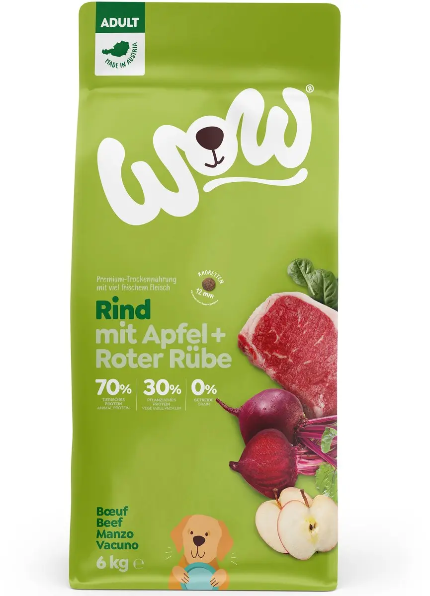 WOW Adult Graanvrij Rund met Appel en Rode Biet 6 kg