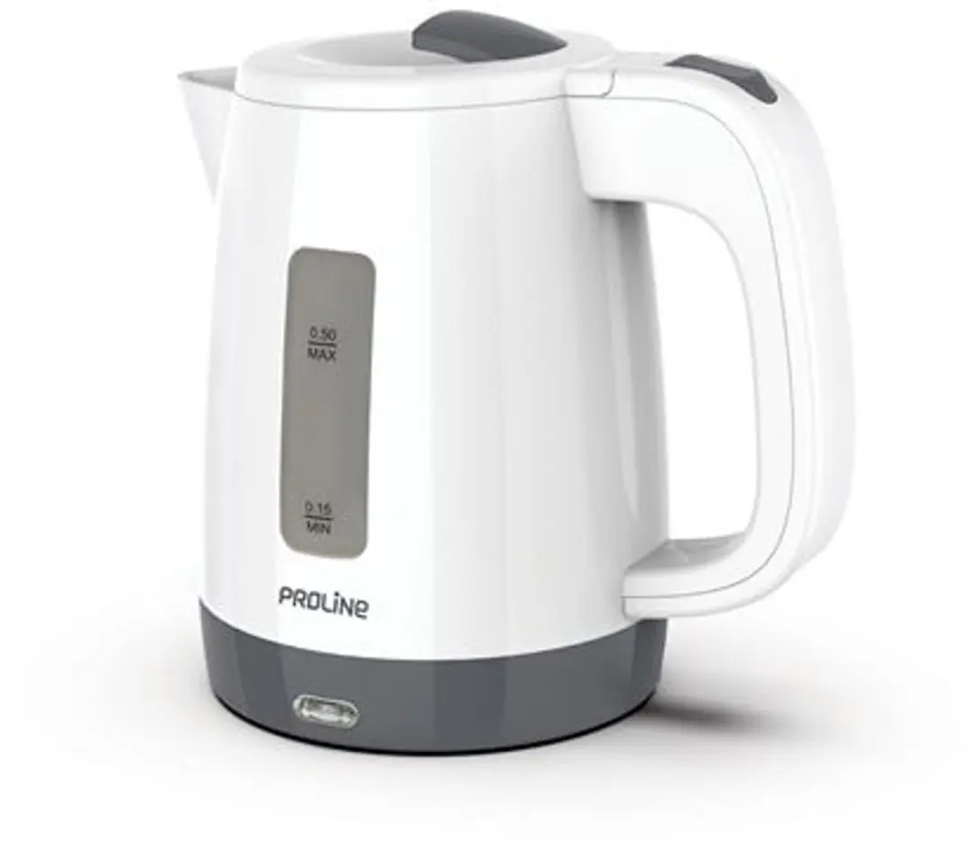 Proline Waterkoker KTL07 1000 W Wit en Grijs 0,5 liter voor op de camping