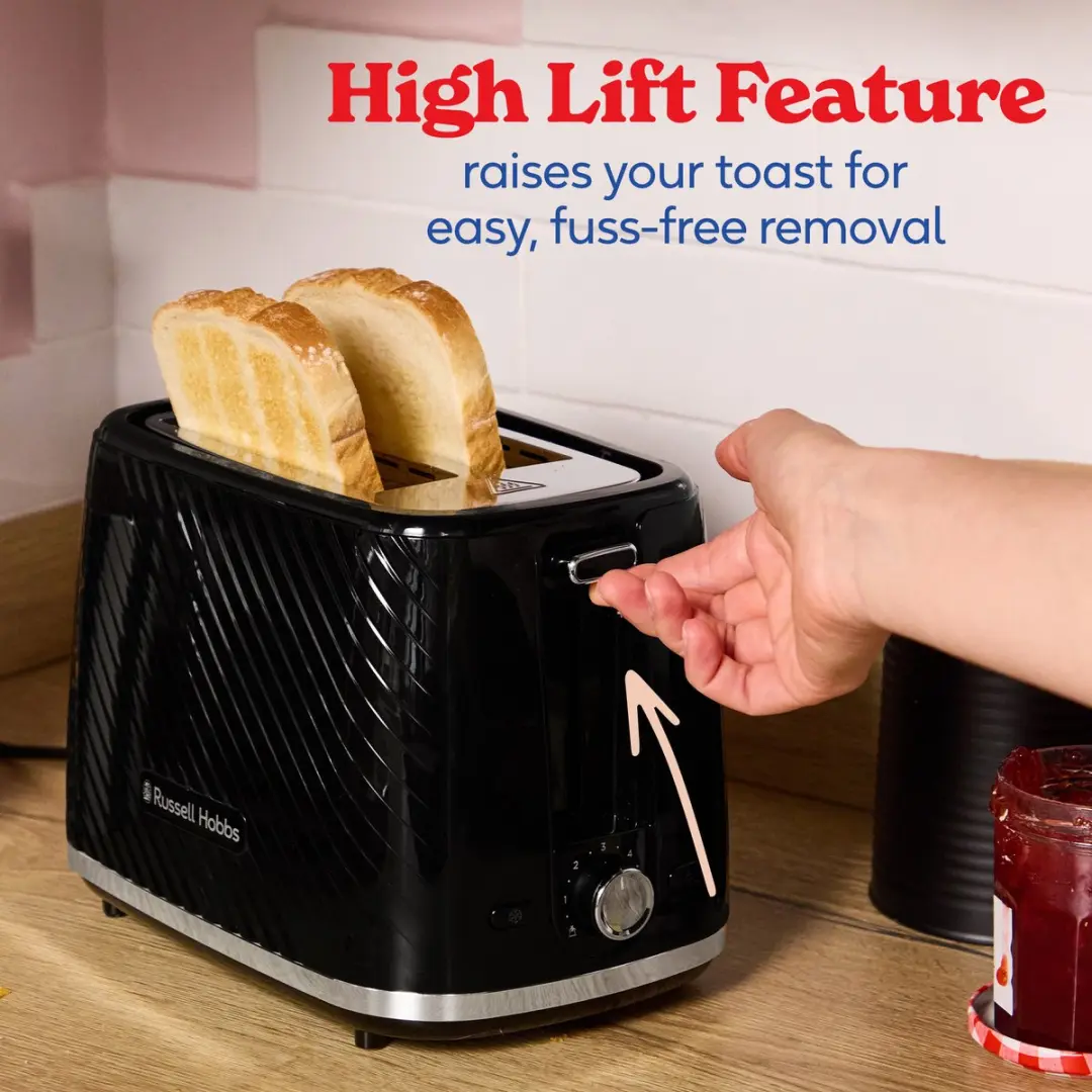 Russell Hobbs Birch 2S Broodrooster - Zwart - afbeelding 6 van 6