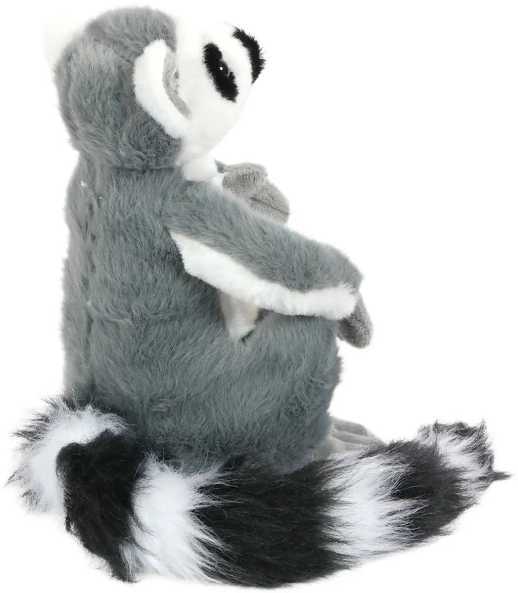 PIA Soft Toys Maki Pluche Knuffel - 20 cm - Grijs/Zwart/Wit