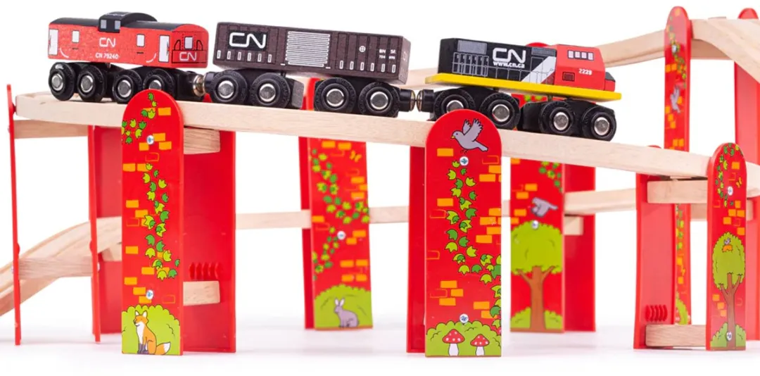 BIGJIGS Houten Viaduct Uitbreiding 27dlg - BJT121 - Multi - afbeelding 6 van 6