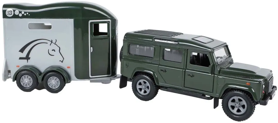 Kids Globe Land Rover Cheval Liberte Horse Trailer 28cm - Groen