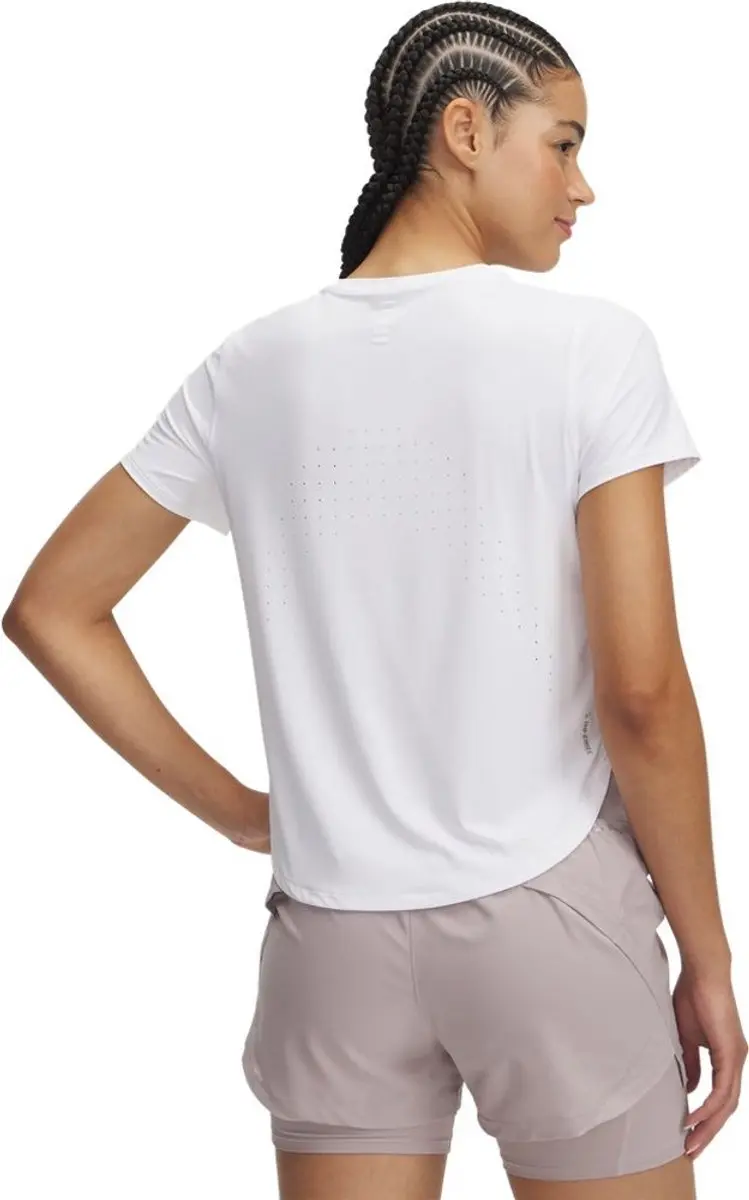 Under Armour Launch Elite Dames Sportshirt Korte Mouw - Wit - afbeelding 5 van 6