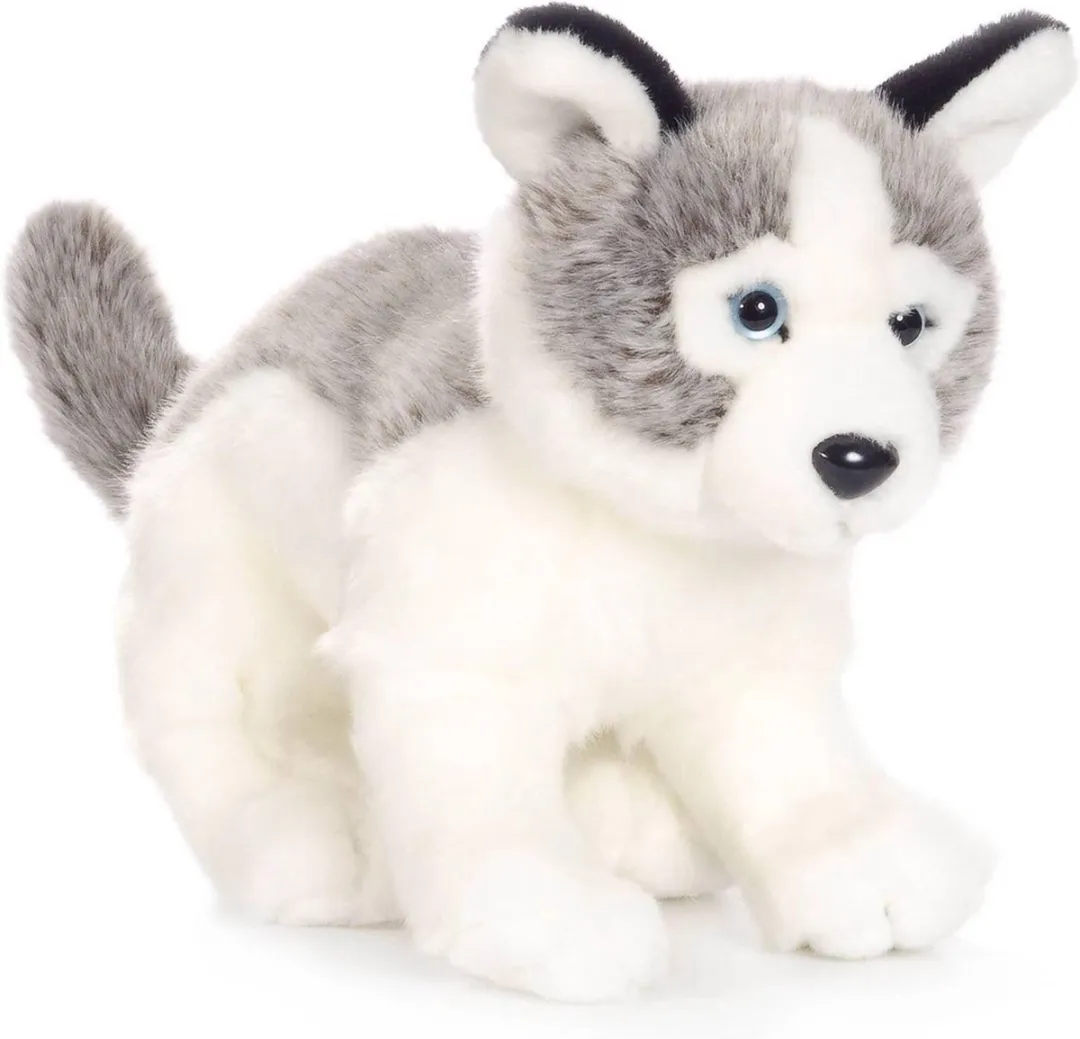 WNF Pluche by Bon Ton Toys Husky Knuffel 23cm - Wit/Grijs